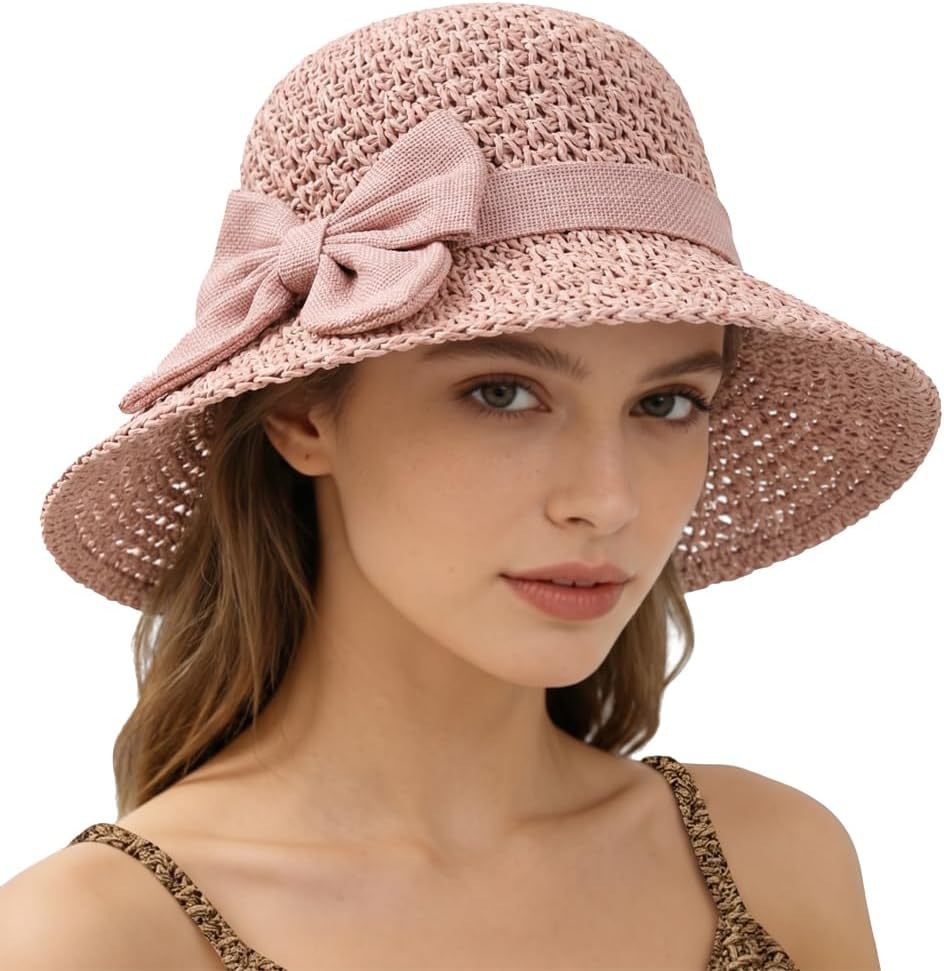 Womens Straw Hat 2026 New Beach Sun Straw Hats for Women Summer Hats for Vacation Travel