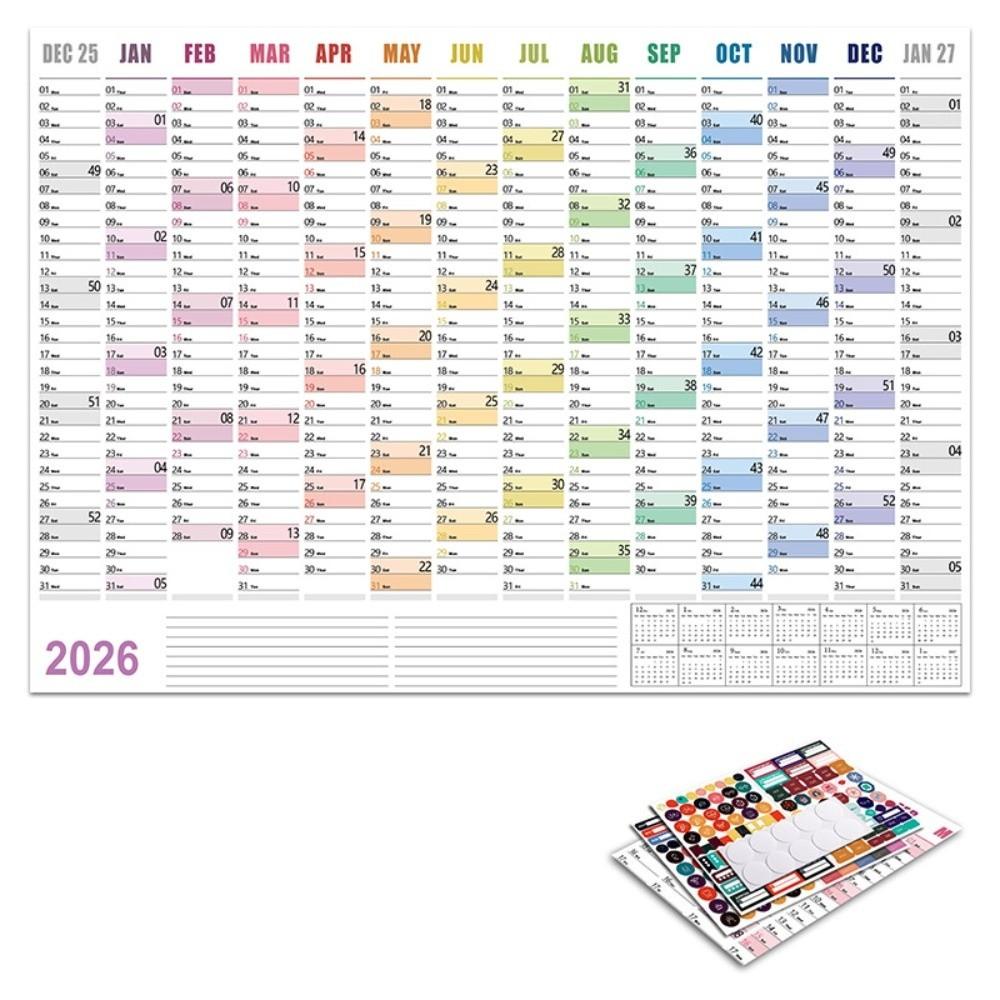 

30x20 in Annual Planner 12 Month Full Year Calendar New Wall Planner Office Use C