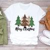 Hotselling Leopardprint Checkered Tshirts for Boys and Girls and Treeprinted Shirts for New Year Winter and Christmas Tops