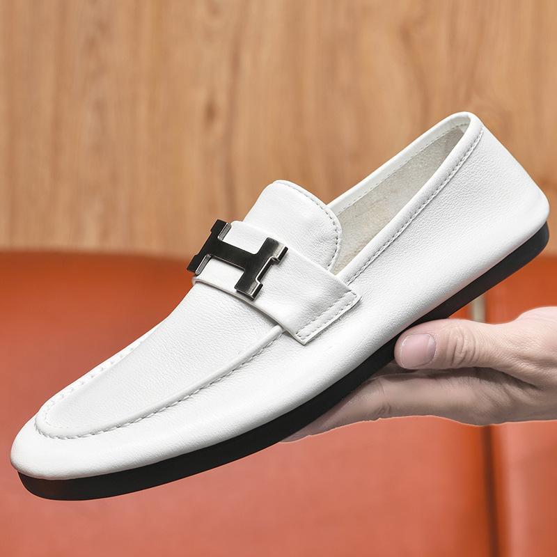 Small Leather Shoes Spring and Autumn Leather Shoes Low-top Lazy Shoes Doudou Shoes