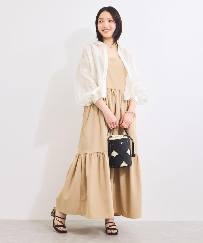 Blouse Floral Embroidered Shiny Sheer Blouse for White [BIS] [WEB Exclusive] Women, (11)