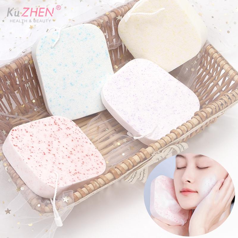 1pc Powder Puff Face Cleanser Makeup Tools Seaweed Cleansing Cleansing Flutter Compress Wash Pad Wash Face Sponge Cosmetic Puff