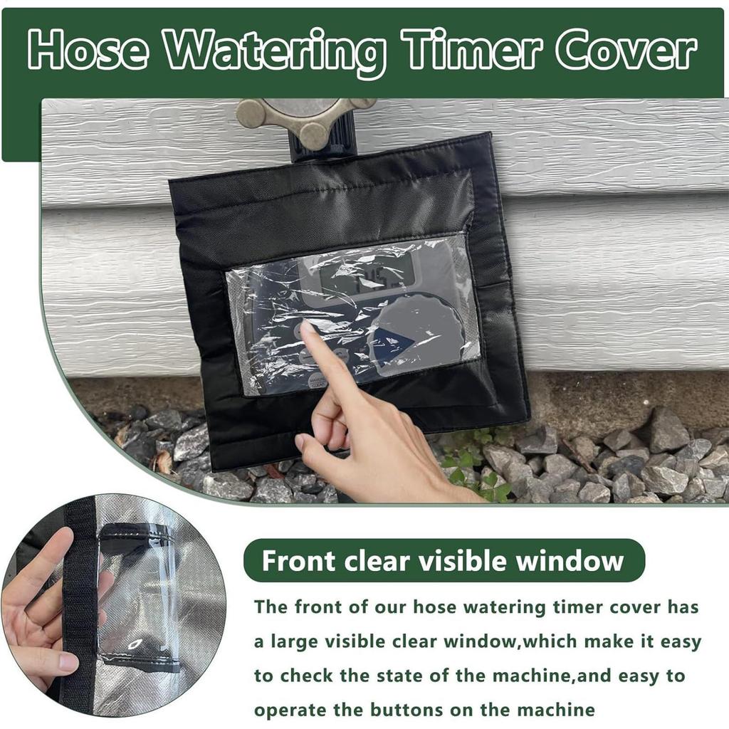 Hose Watering Timer Cover Weather-Resistant Shield Clear Front Window Sprinkler Timer Cover For Outdoor Garden Lawn Backyard