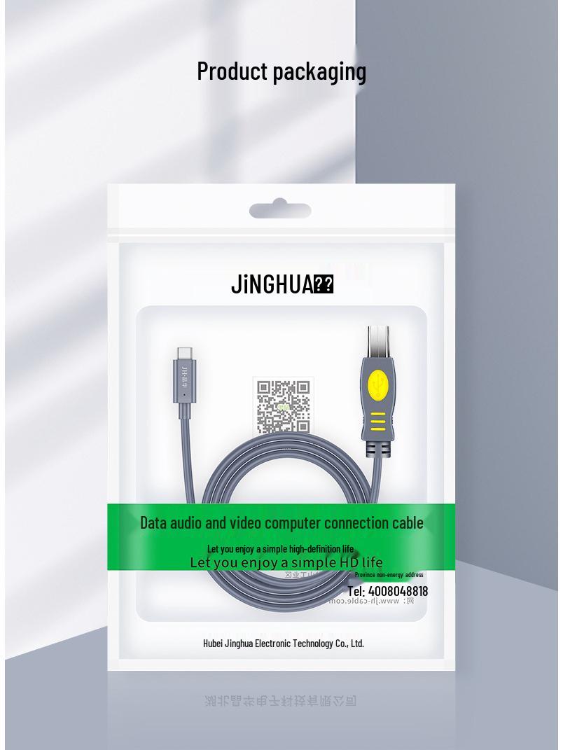 

Кабель Jinghua USB 3.1 Type-C к B для принтера для ноутбуков 1.5m