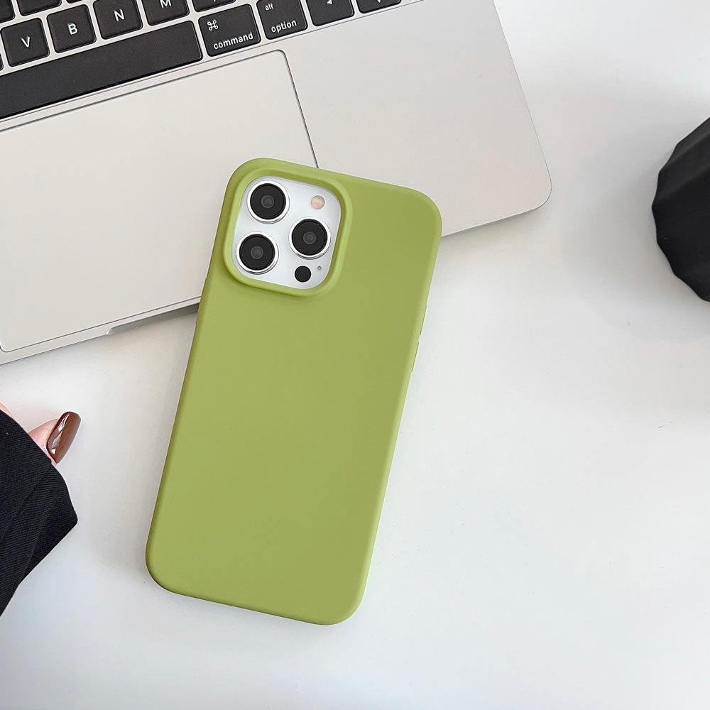 Capa de Celular iPhone 16 de Silicone Líquido Verdadeiro 14promax Coreana 12 Premium 13 Cor Sólida 11