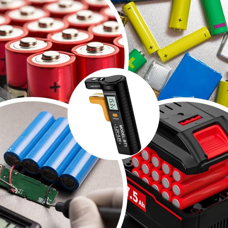 Batterietester Prüfer Tragbar Digitales Display Batterietestgerät Batterielebensdauer Tester Leicht & Allgemein für Haushalt
