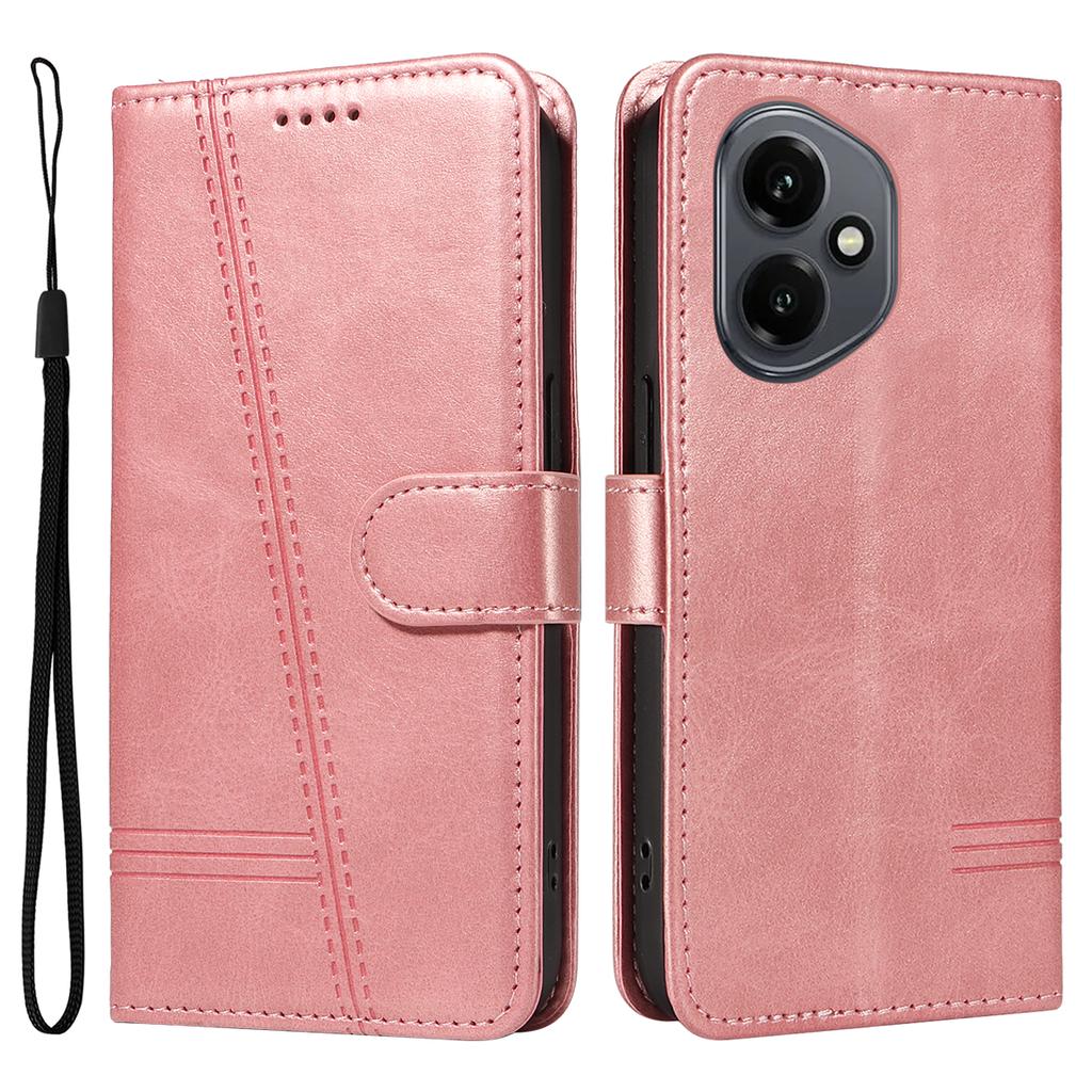 For Honor 400 5G (Global) Wallet Case T-Shape Lines Leather Phone Cover Stand