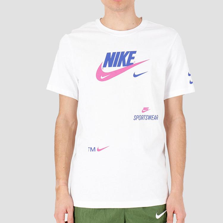 Nike Swoosh Multi-Hook Crew Neck Short Sleeve T-Shirt Men Tops White CU0078-100