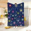 Vintage Boho Flowers Art Throw Lightweight  Flannel Blanket Soft Skin-Friendly For Summer Cooling