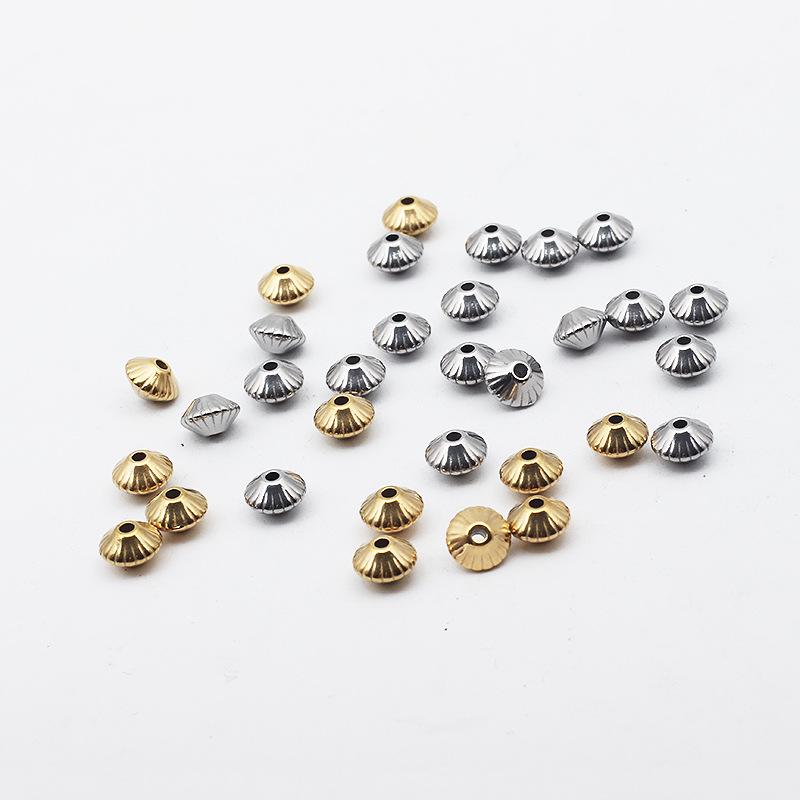 18K Gold Edelstahl Laserperlen: Geometrische Abstandshalter Perlen für DIY Schmuck