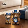 Whimsical Room Accent 2Pcs Magic Cow Figurines Creative Resin Animal Statue with Wizard Theme Small Ornament Desk Shelf Home Decor 2-Pack,
