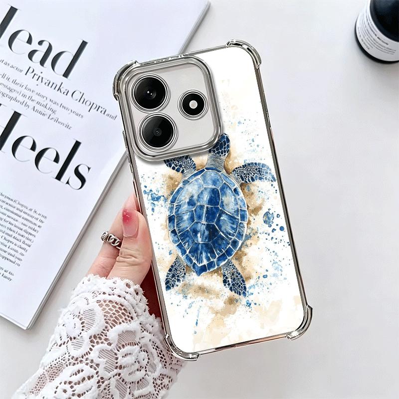 

Эстетика Искусства Морской Черепахи Мягкий Чехол Для Телефона Для Xiaomi Redmi Note 14 15 Pro Plus 13 12 11S 11T 5G 10 9S 9 Гальванический Противоударный Fundas Redmi Note 10 4G