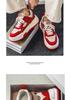 Men's 2025 Spring Korean Style Red Fashion Casual Thick-Soled Height-Increasing High-End Sports Shoes for Teenagers.