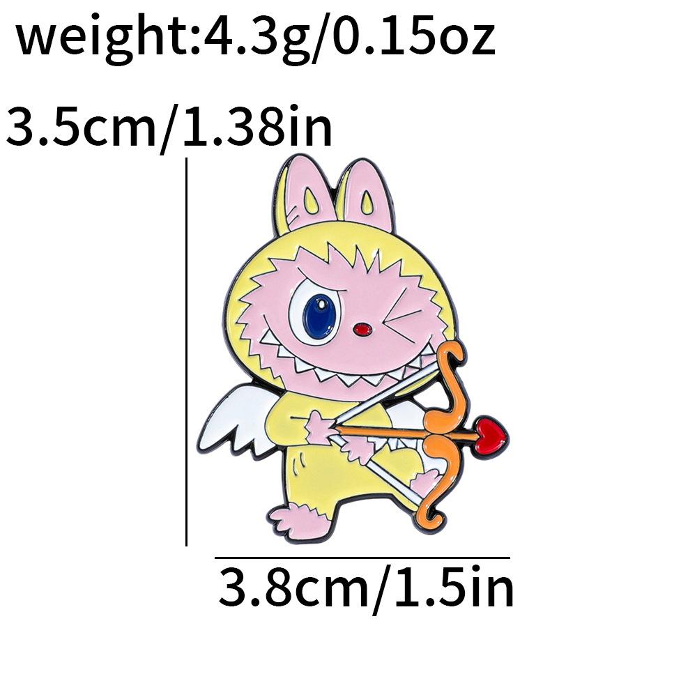 Creative Personality Labub Metal Badge Cute Rabbit Alloy Brooch Pin Decoration