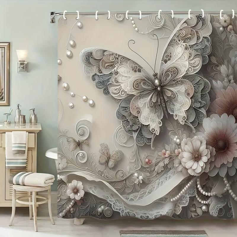 

Ethereal Butterfly Shower Curtain - Delicate Bath Decor, Perfect for Those Who Love Soft and Nature-Inspired Designs W90XH180cm