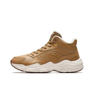 Walker Synthetic Leather Fabric Wear-Resistant High-Top Casual Shoes Men Sneakers Light-Tea-Brown 912548923-3