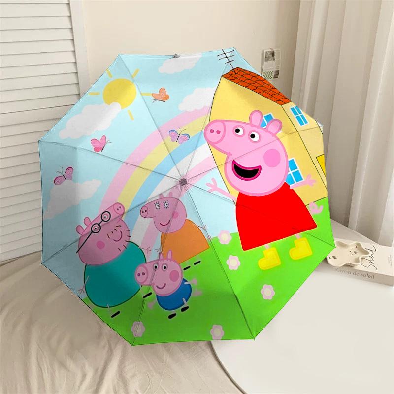 

1PC Peppa Pig Umbrella-8-Rib Reinforced, Automatic Open, Lightweight & Durable, Cute Fashion Accessory for Outdoor-F2684