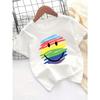 Europäische Größe Kinder Mode Rundhals T-Shirt Lässiges Bedrucktes Oberteil