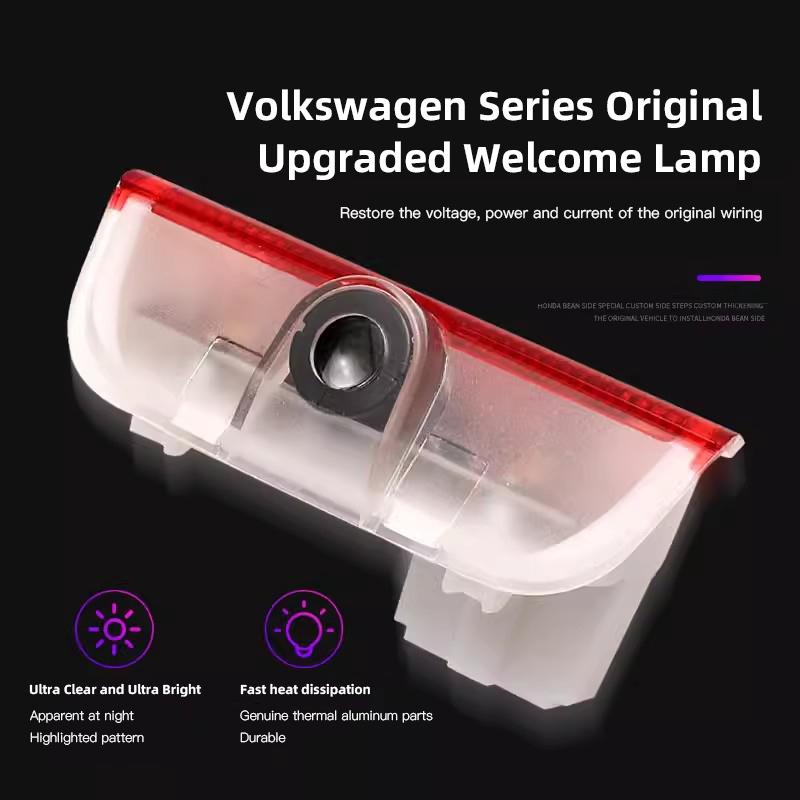 2026 Hot For VOLKSWAGEN VW 2Pcs Volkswagen Emblem Projector Lights Car Door Welcome Lamp For VW GTI Polo Golf Passat Tiguan Arte