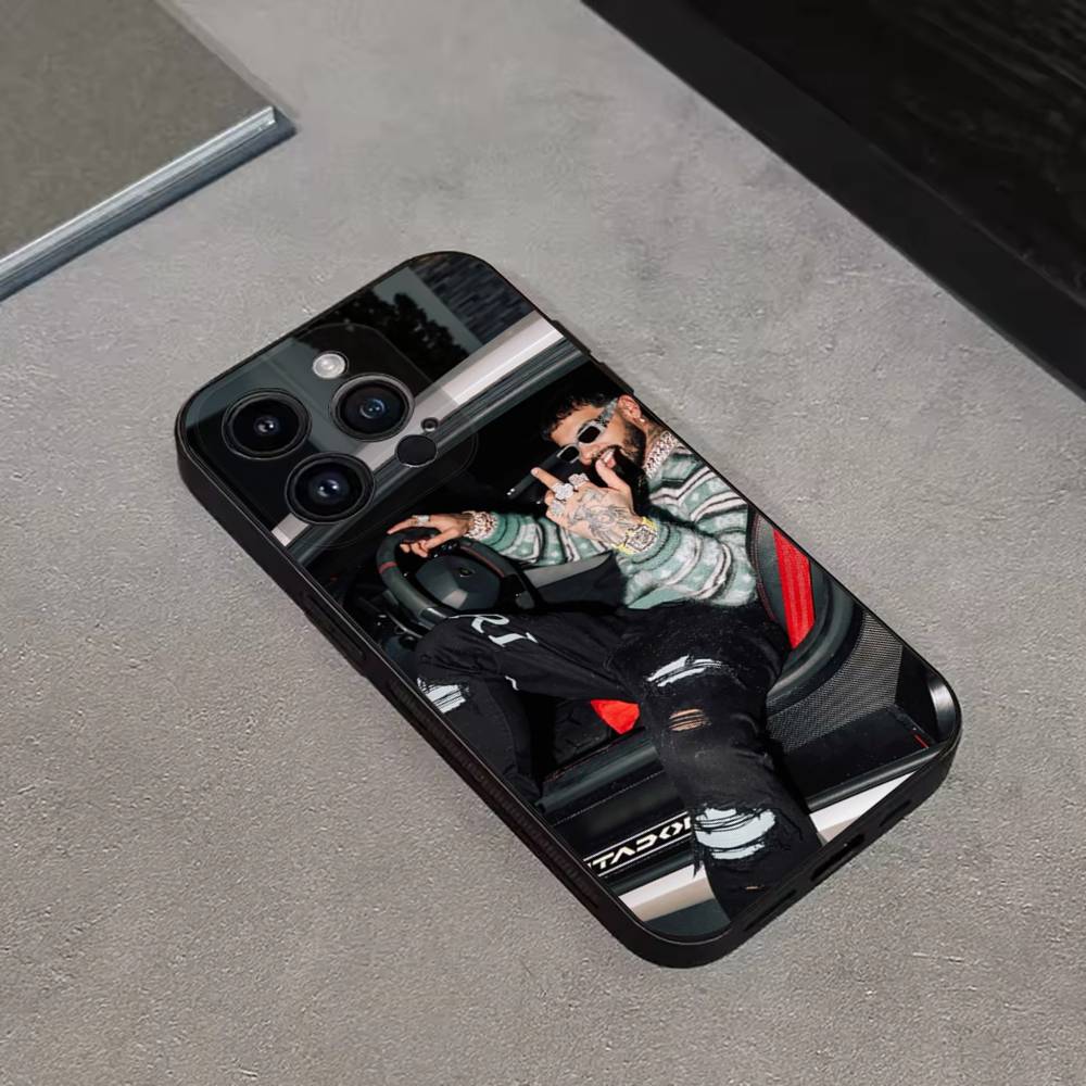 Rapper A- Anuel AA Echte Handyhülle Für iPhone 16,15,14,13,12,11 Plus,Pro Max,XS,X,XR,SE,Mini,8,7,Weiche Silikon Schwarze Hülle