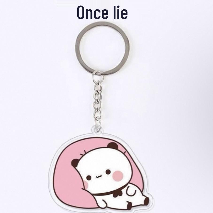 

Adorable Bubu Cartoon Keychain Acrylic Pendant - Student Backpack Charm Personalization Available 5CM
