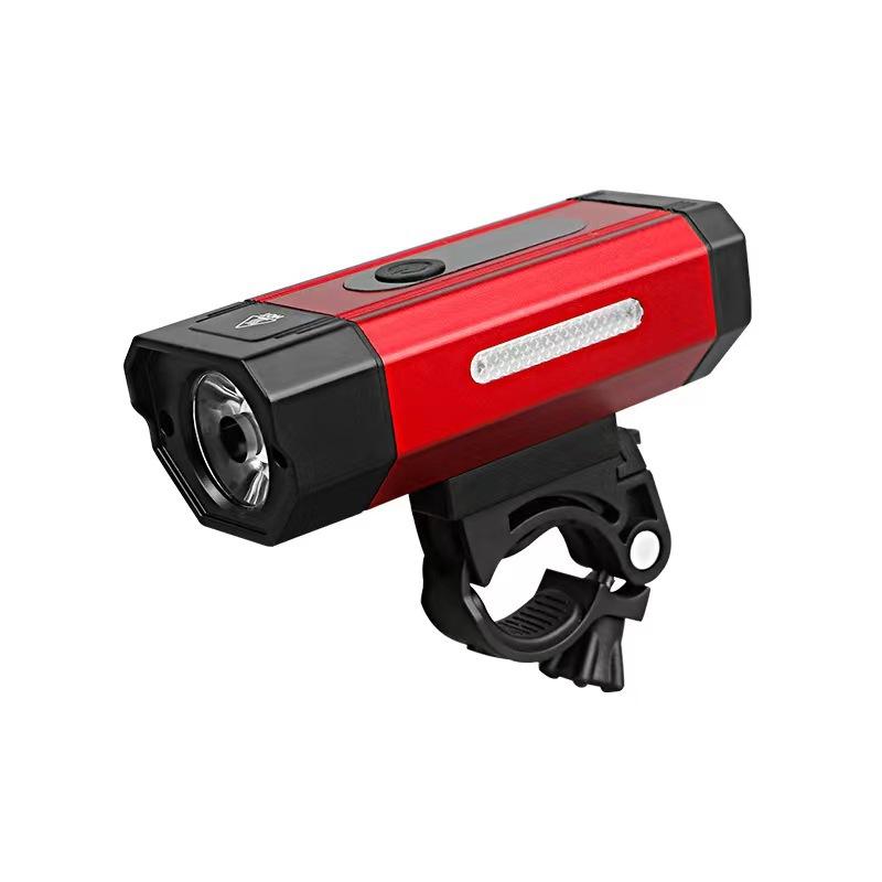 Bicycle Aluminum Alloy Headlights with 800 Lumens, Large Capacity, Strong Light, Long-distance Outdoor Cycling Lights, and Red and Blue Warning Lights