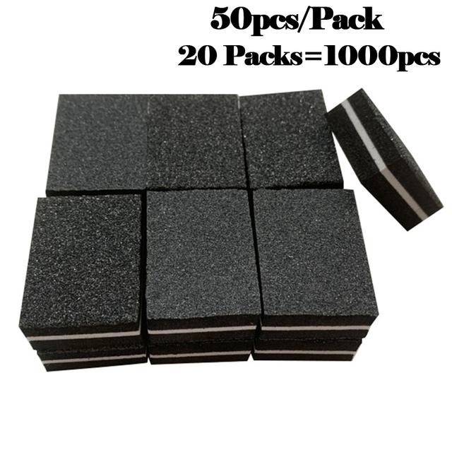 

20 упаковок, 1000 шт., двусторонние мини-пилочки для ногтей, красочные губки для лака для ногтей, шлифовальные буферные полоски, инструменты для полировки маникюра