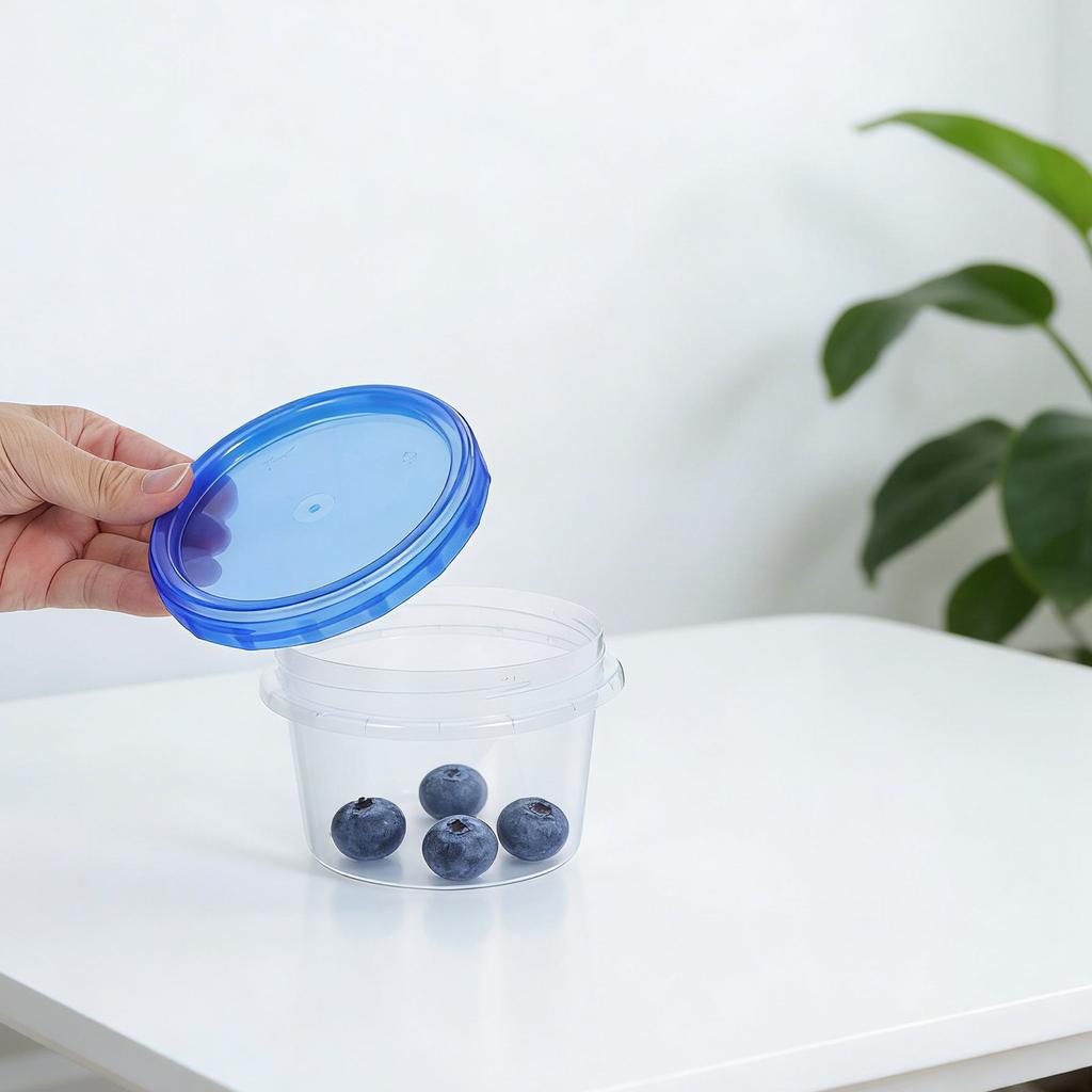 6Pcs Round Airtight Food Storage Containers Plastic Clear Lids Stackable Fridge Organizer Reusable Fruit Vegetable Preservation