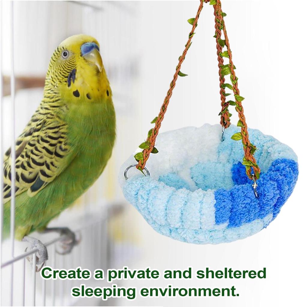 Warm Bird Bed Winter Warm Bird Plush Nest Pet Supplies for Perching Sleeping Hiding Nesting Playing Aviary Feeding Resting