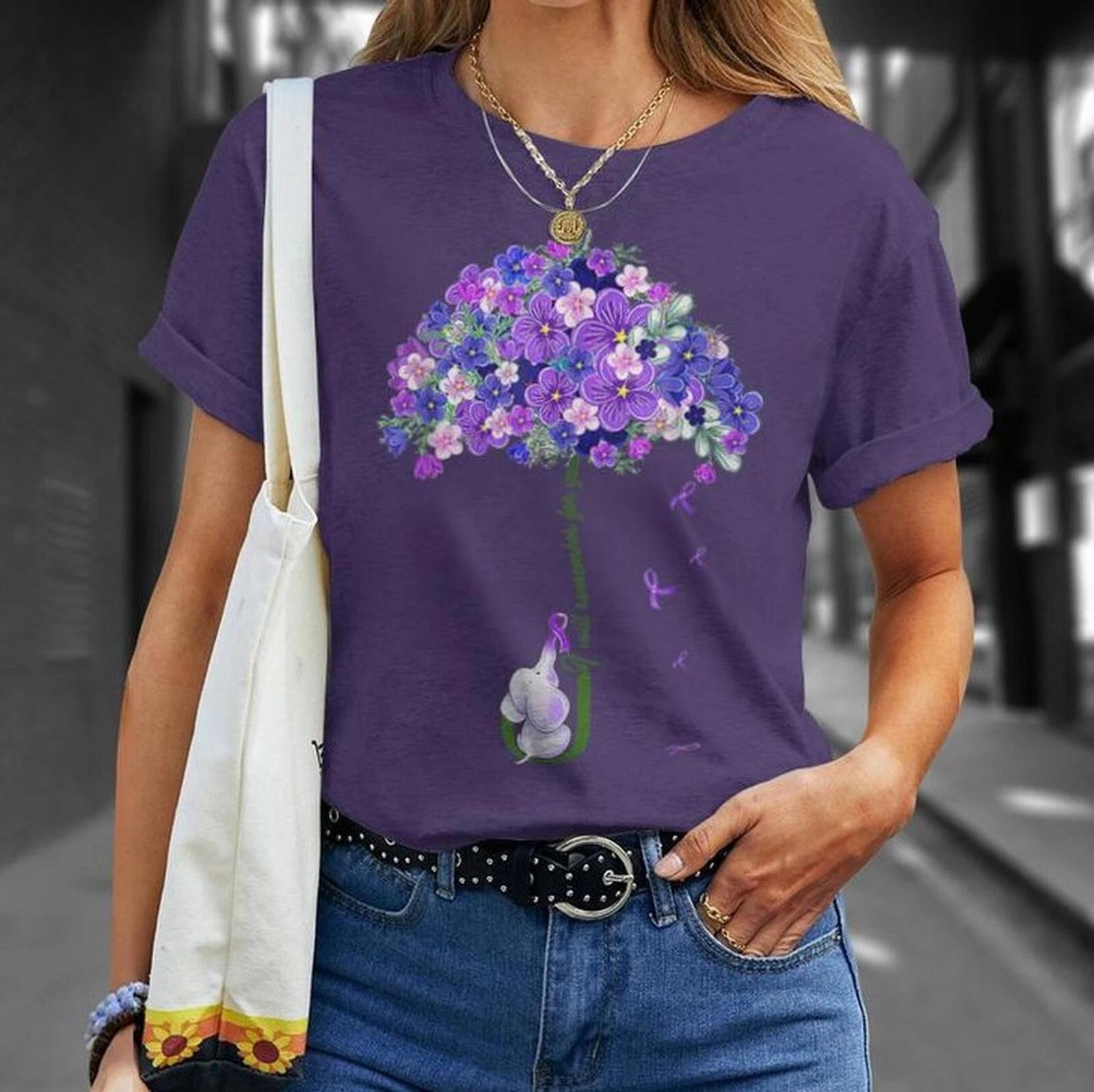 I ll Remember For You Purple Elephant Alzheimer s Awareness T-Shirt S