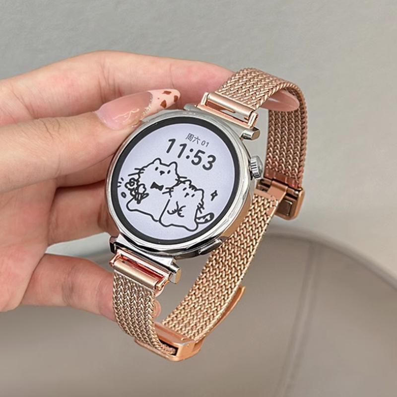 Для новых умных часов Garmin Lily 2 14 мм Пшеничный колос Пшеничный колос Женский ремешок Магнитная застежка Браслет Lily2 Спортивный металлический ремешок для часов для девочек 14mm розовый