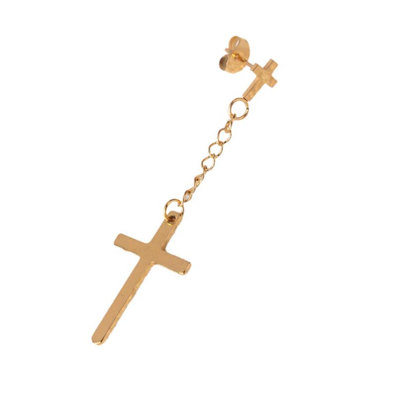SImple Classic Cross Tassel Pendant Earrings Stainless Steel Fashion Geometric Drop Ear Jewelry Party Gifts For Women Girls