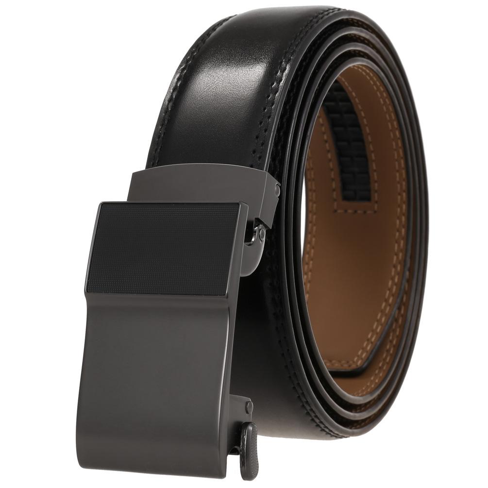 Men'S Clothing Accessories Casual Belt, Alloy Automatic Buckle Two-Layer Cowhide Belt Ly36-24974-1