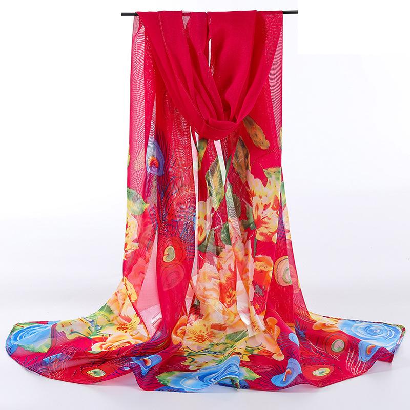 Scarf for Women Versatile and Fashionable Shawl  Spring and Autumn Korean Scarf  Thin Long Chiffon Large Yarn Scarf