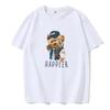 Firefighter Teddy Bear Cool Letter Pattern T-shirt Creative Unisex Street Clothing Top Summer Men's Clothing Fashion T-shirt