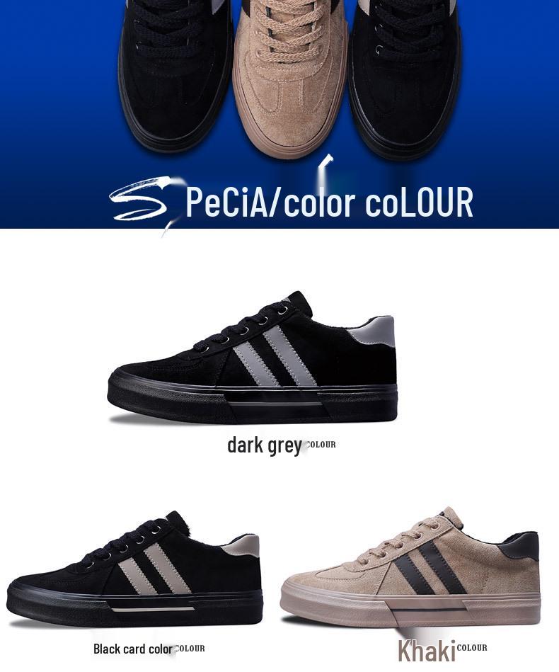 2026 Winter Men's Plush Cotton Shoes - Warm, Comfortable, Lace-up, Low Top Velvet Casuals with Flat Bottom.