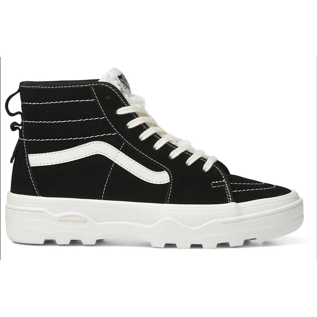Vans Sk8 Sherpa Suede Sentry Kožené Vysoké Skate Boty Unisex Tenisky Černá Bílá VN0A4BVWBLK