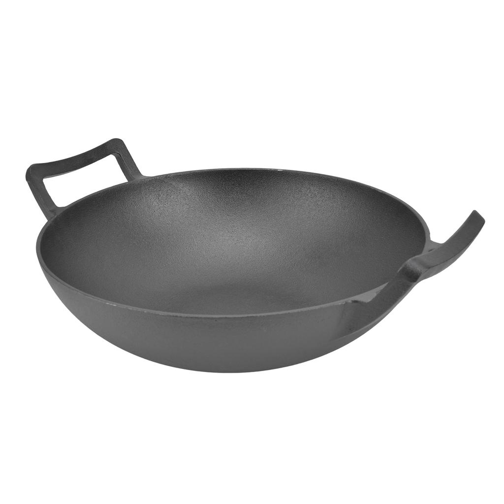Cast Iron Grill Pan Thickened No Coating Nonstick Cookware Dual Handles Frying Pan 32cm Frying Wok