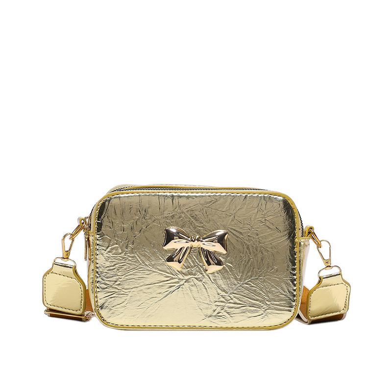 Chic Korean Style Small Square Bag For Women With Elegant Bow And Trendy Colors