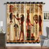 Egyptian Window Panel Drapes designed for Living Room Room Egypt Hieroglyphics Old Logographic Details and Alphabetic Elements Window Drapes 2 pcs