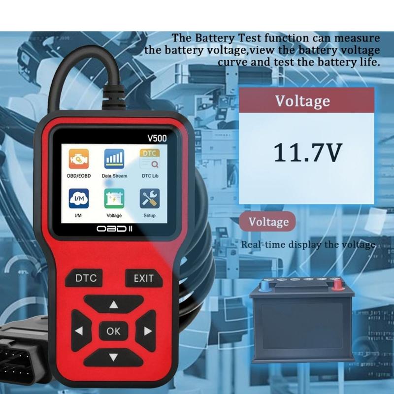 Efficient V500 OBD2 Scanner Car Diagnostic Tool With Real Time Data Stream And Fault Code Reader For 12V Vehicles