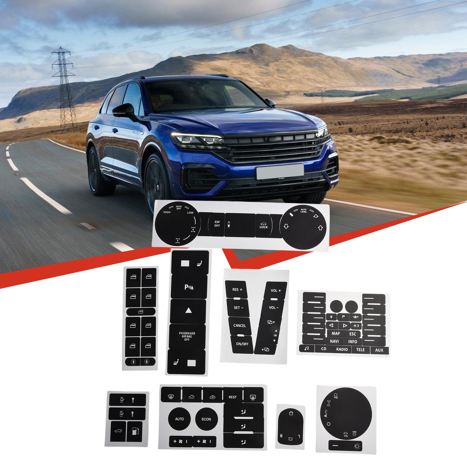 

For TOUAREG 2004 2009 Black Vinyl Button Stickers For Dashboard Repair