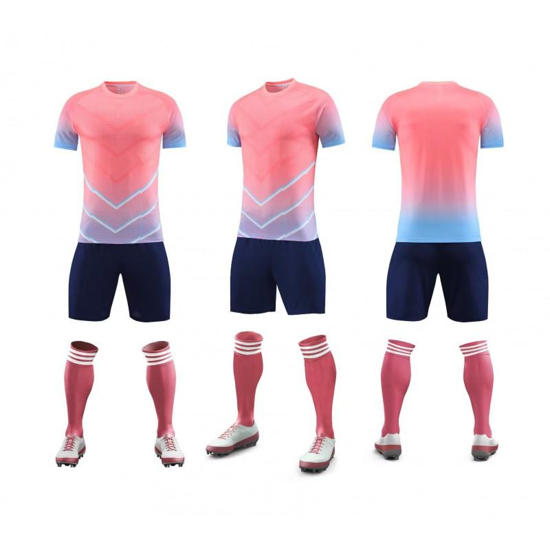 

Factory Adult Children s Football Uniform Loose Quick-drying Youth Training Camp Set Customization XS рожевий