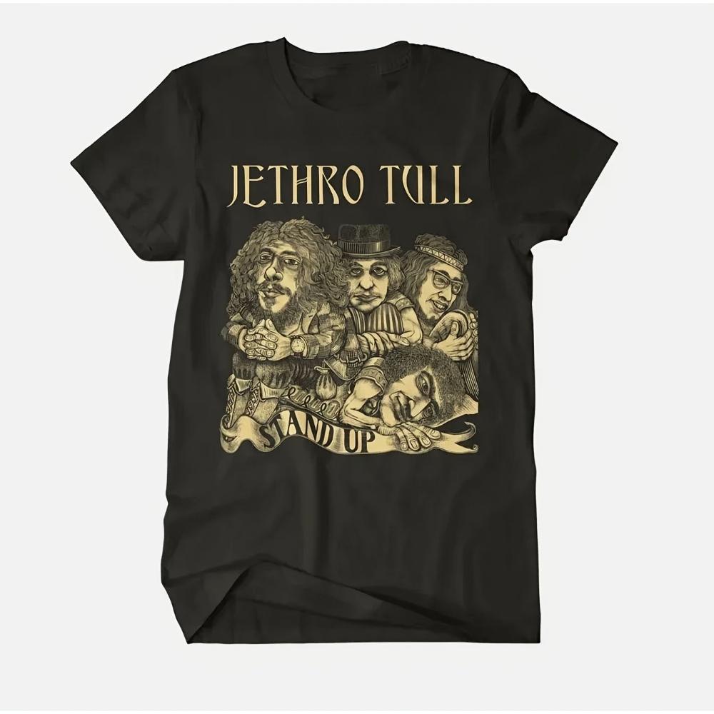 

Vintage Jethro Tull Band Tour Graphic Men s T-Shirt Black T-shirt with Vintage Music Graphic Regular Fit Crew Neck Machine S разноцветный