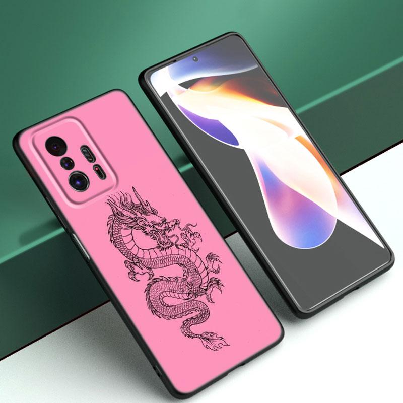 Blume Drachen Telefon Fall Für Xiaomi Mi A2 8 9 SE Hinweis 10 10T 11 12 Lite 9T 11T 12S 12T Pro A3 6X 12X Weiche TPU Schwarz Abdeckung