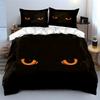 "Glowing Cat Eyes Decor Set" Bedding Set with 1 Duvet Cover 2 Pillowcases Single Double King Queen, Gift