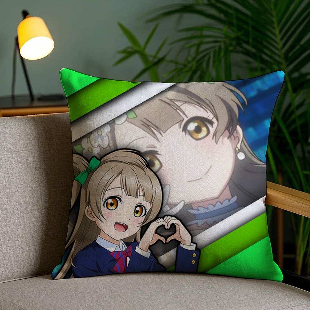 Love Live! School Idol Pillow Case Office Sofa Dorm Chair Back Short Plush Double-sided Printing Home  Cushion Cover