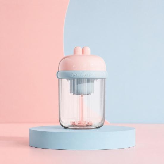 Electric Frother, Bunny Ear Design Food-Grade Foam Cleaner, Portable Face Lathering Tool, Safe Portable Travel Face Cleanser Tool