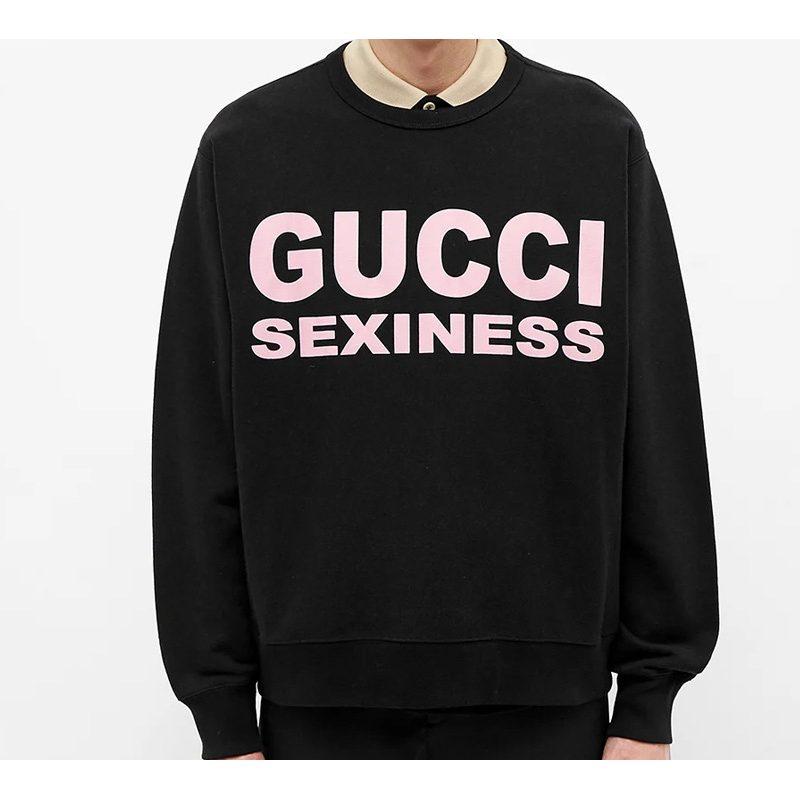 GUCCI Sweatshirts Men's Black Crew Neck Moderate 563972-XJCK2-1024