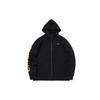 Li Ning Sports Fashion Collection Logo Print Fleece Lined Thermal Hooded Zippers Jacket Unisex New Standard Black AWDPD23-11